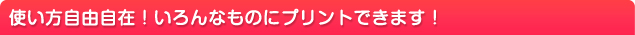 使い方自由自在！いろんなものにプリントできます！